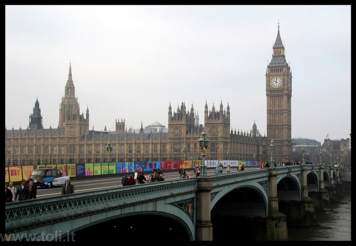 London31 Vestminsterio tiltas ir Parlamento rūmai su Big Benu