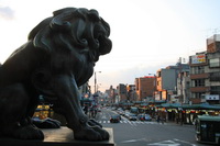 Jasakos šventyklą saugantis liūtas, Kijotas, Japonija